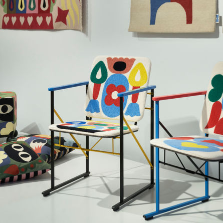 Blick in die Ausstellung «Gib Stoff! Textile Bilder im Raum» im Gewerbemuseum Winterthur