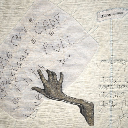 Blick in die Ausstellung «Gib Stoff! Textile Bilder im Raum» im Gewerbemuseum Winterthur