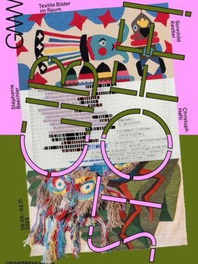 Logo Ausstellung Gib Stoff! Textile Bilder im Raum